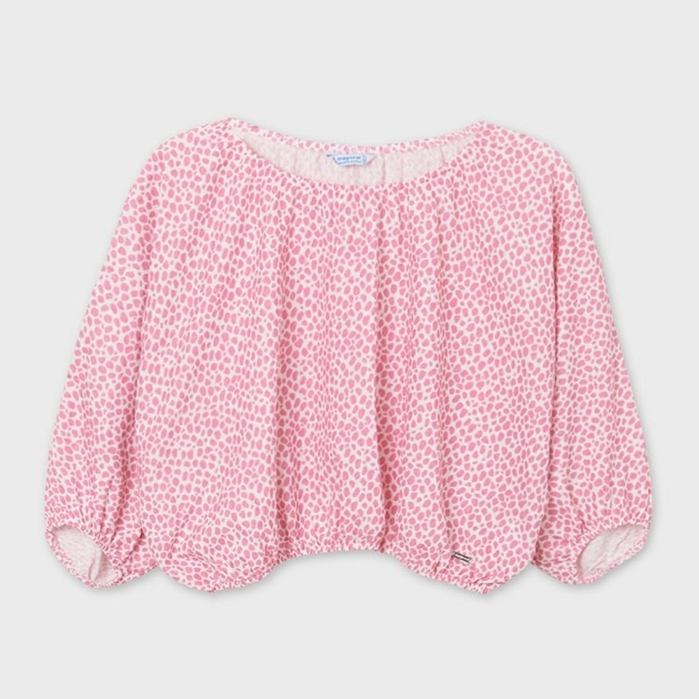 Pink Leopard Print Soft Blouse